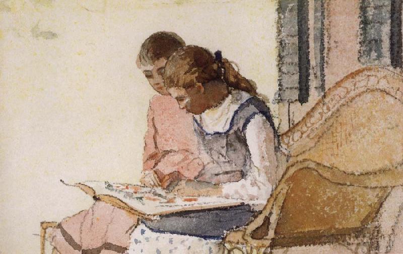 Winslow Homer Two Girls Looking at a Book